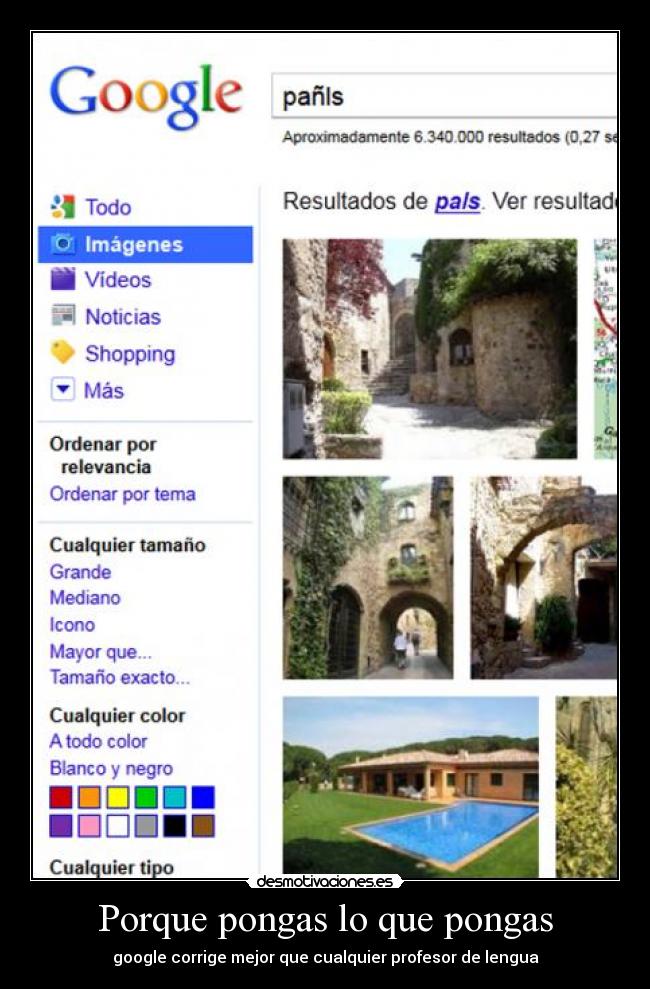 Porque pongas lo que pongas - google corrige mejor que cualquier profesor de lengua