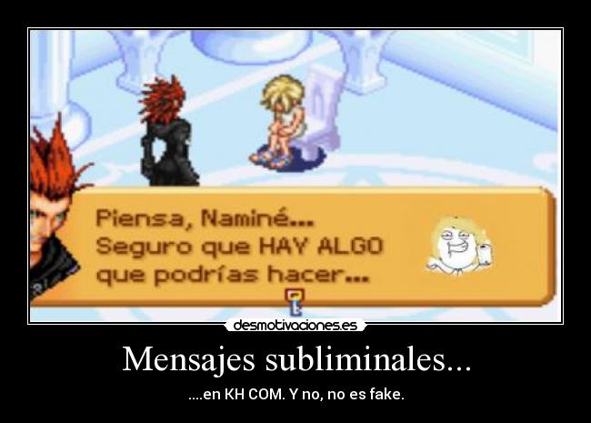 Mensajes subliminales... - ....en KH COM. Y no, no es fake.