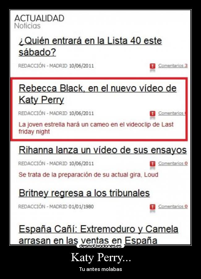 Katy Perry... - Tu antes molabas