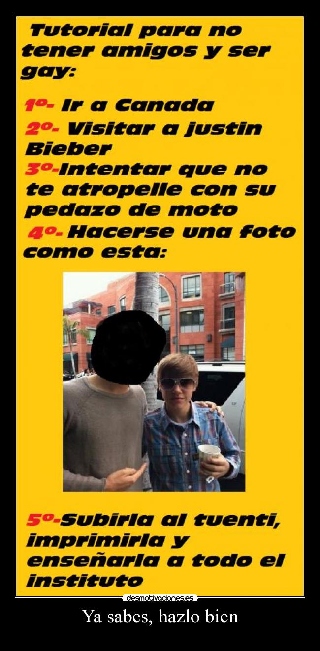 carteles justin bieber gay maricon tutorial desmotivaciones