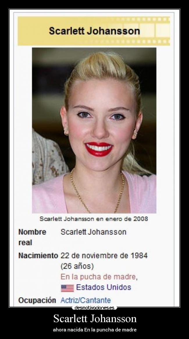 Scarlett Johansson - ahora nacida En la puncha de madre