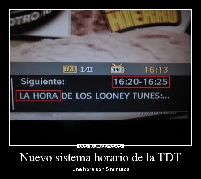 Nuevo sistema horario de la TDT -