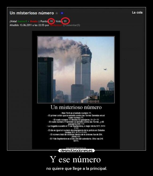 Y ese número - no quiere que llege a la principal.