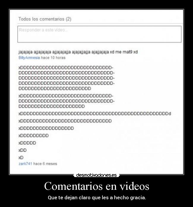 Comentarios en videos - 