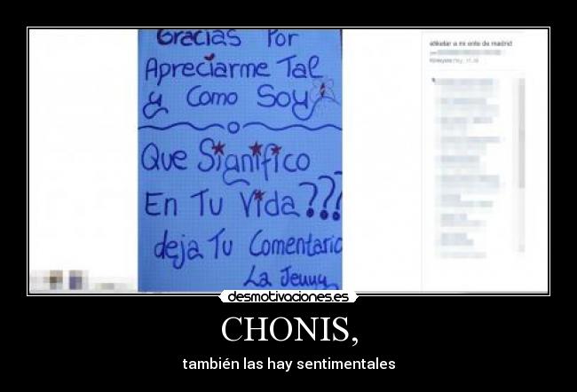 CHONIS, - también las hay sentimentales