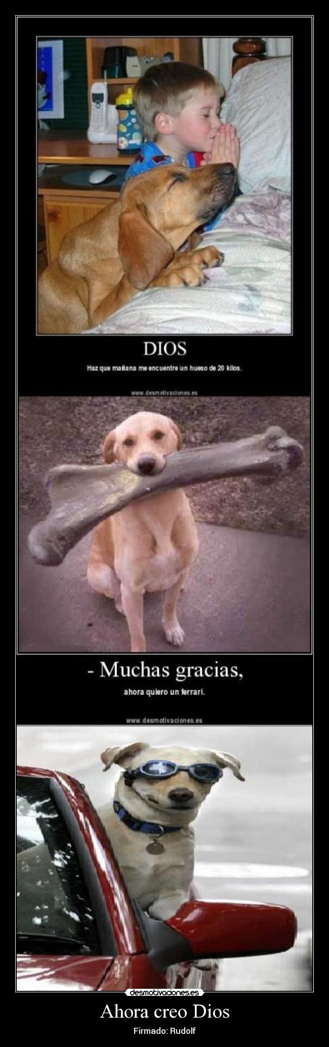 Ahora creo Dios - Firmado: Rudolf