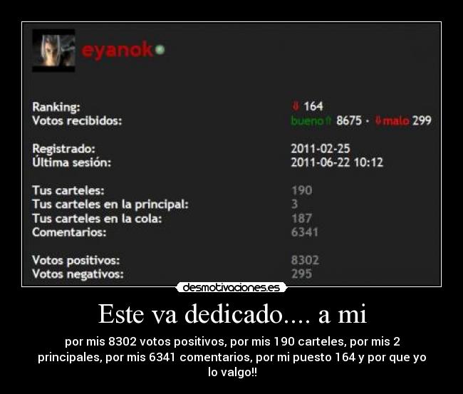 Este va dedicado.... a mi -