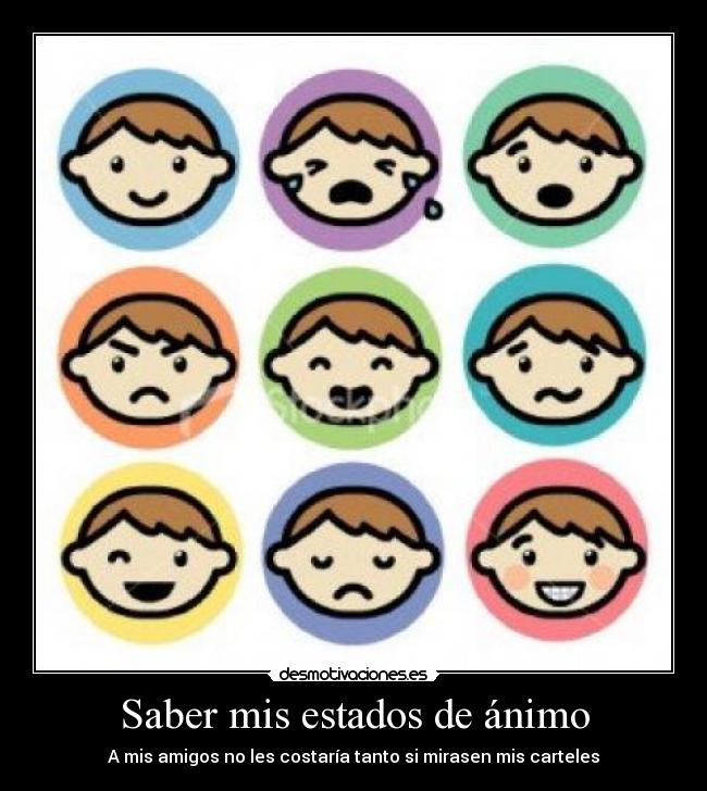 Saber mis estados de ánimo - A mis amigos no les costaría tanto si mirasen mis carteles