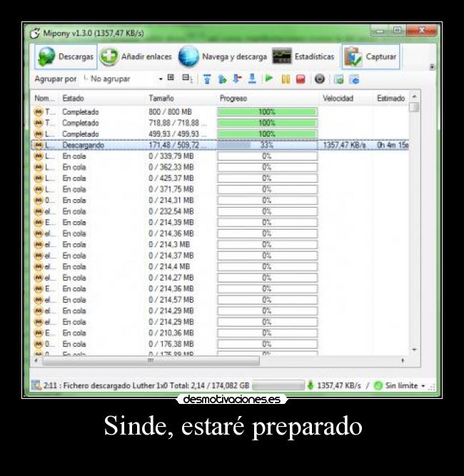 Sinde, estaré preparado -