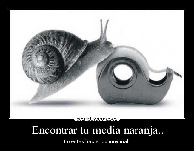 Encontrar tu media naranja.. - Lo estás haciendo muy mal..