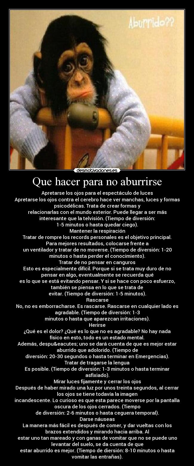 Que hacer para no aburrirse - 