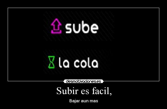 Subir es facil, - Bajar aun mas