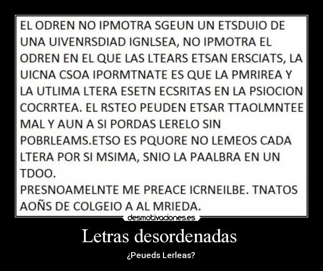 Letras desordenadas  - 