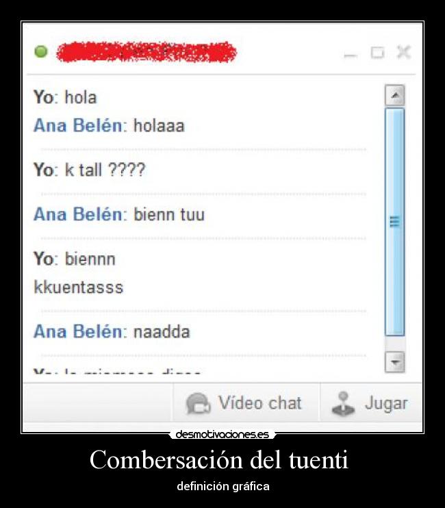 Combersación del tuenti  - definición gráfica