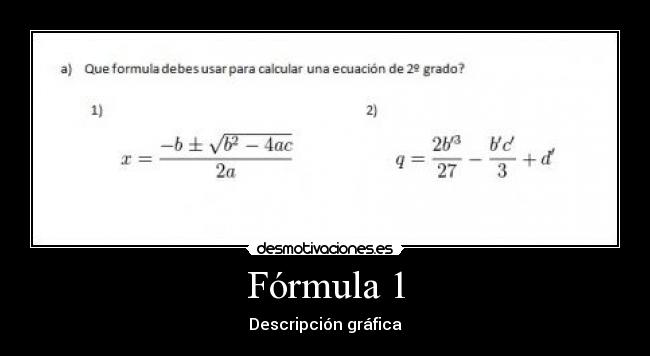 Fórmula 1 - Descripción gráfica