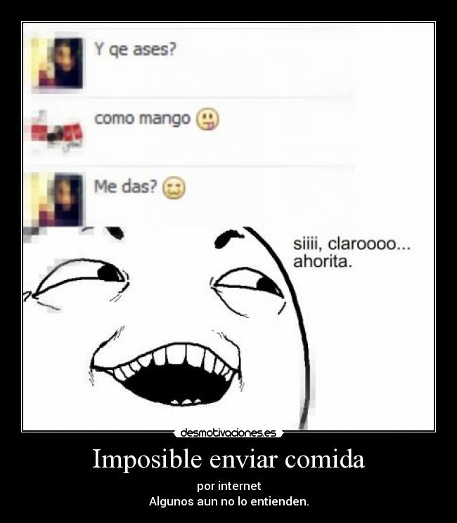 Imposible enviar comida -