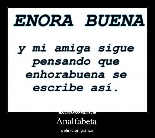 Analfabeta  - definición gráfica.