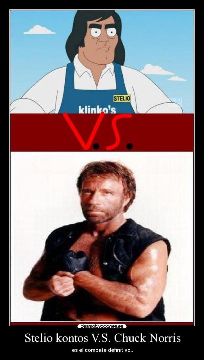 Stelio kontos V.S. Chuck Norris - es el combate definitivo..