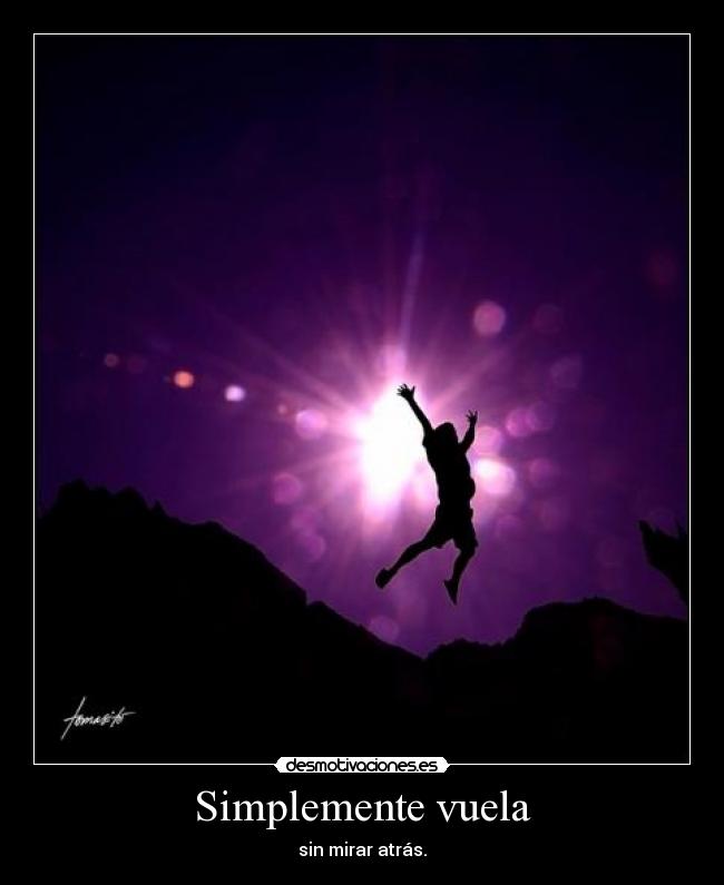 Simplemente vuela - sin mirar atrás.