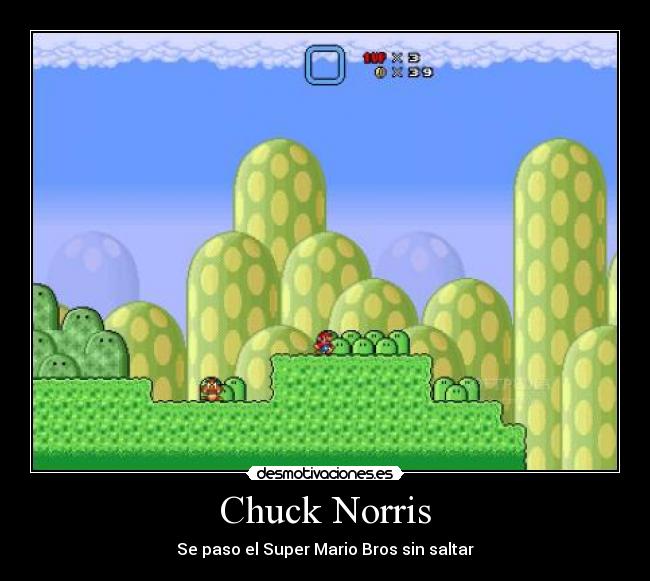 carteles chuck noris mario bros saltar desmotivaciones