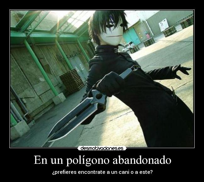 En un polígono abandonado - ¿prefieres encontrate a un cani o a este?