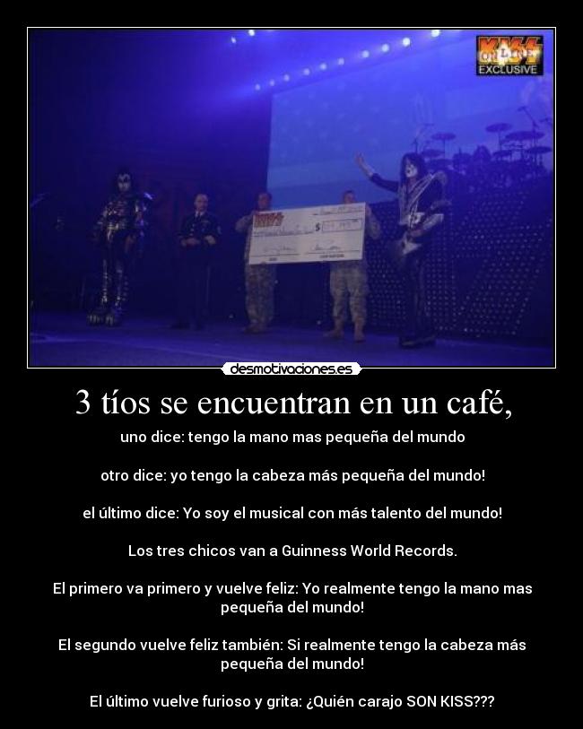 3 tíos se encuentran en un café, -