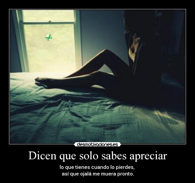 Dicen que solo sabes apreciar -