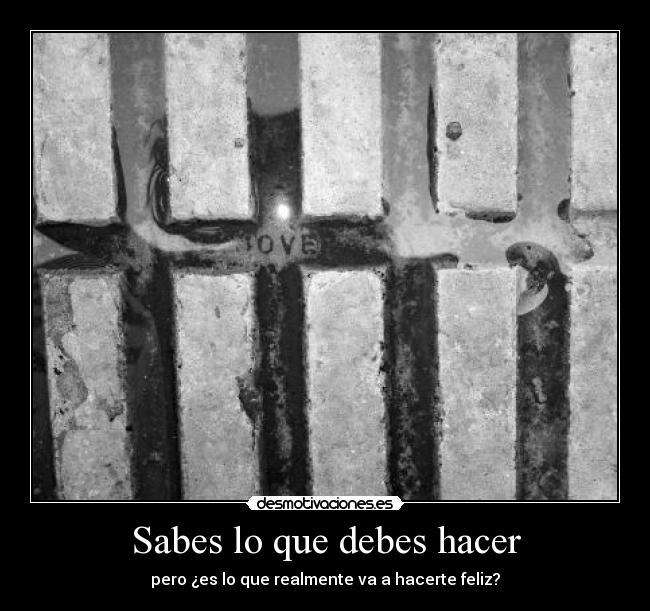 Sabes lo que debes hacer - pero ¿es lo que realmente va a hacerte feliz?