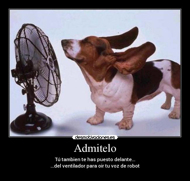 Admitelo - Tú tambien te has puesto delante...
...del ventilador para oir tu voz de robot
