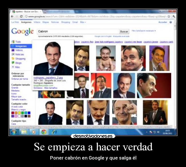 Se empieza a hacer verdad - Poner cabrón en Google y que salga él