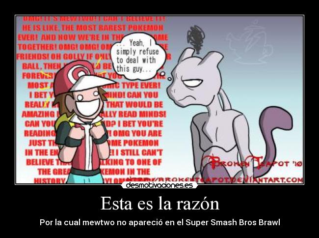 Esta es la razón - Por la cual mewtwo no apareció en el Super Smash Bros Brawl