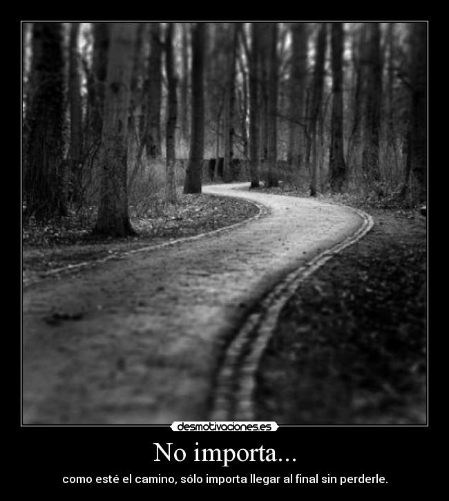 No importa... - como esté el camino, sólo importa llegar al final sin perderle.
