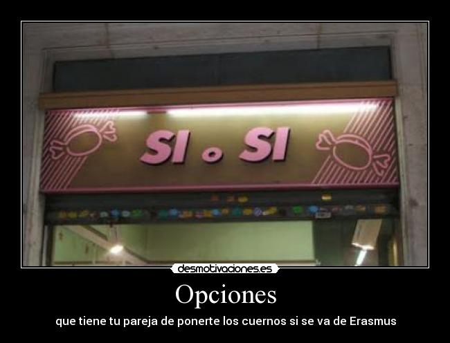 Opciones - que tiene tu pareja de ponerte los cuernos si se va de Erasmus