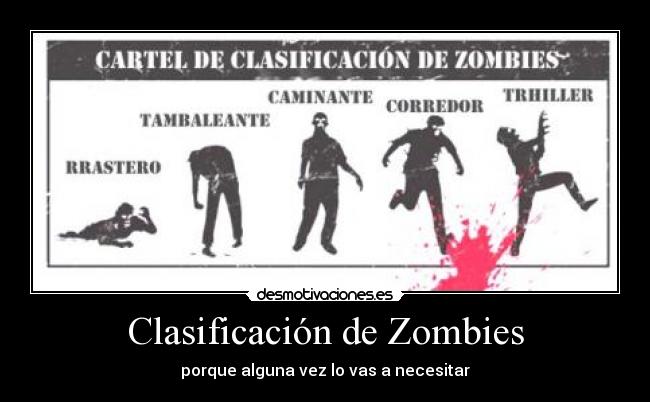 Clasificación de Zombies - porque alguna vez lo vas a necesitar
