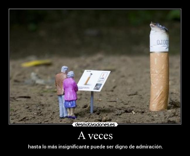 A veces - hasta lo más insignificante puede ser digno de admiración.