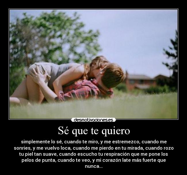 Sé que te quiero -