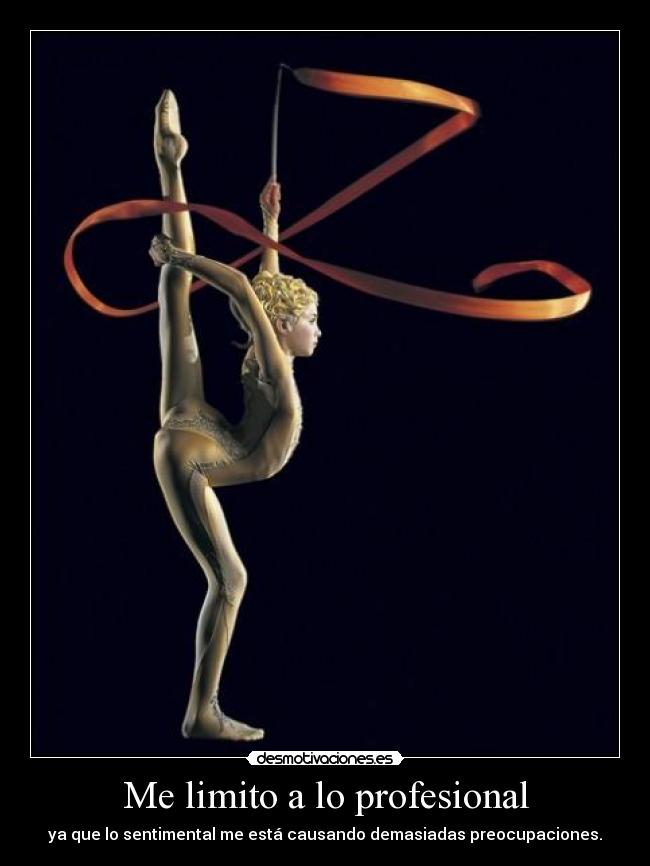 Me limito a lo profesional - ya que lo sentimental me está causando demasiadas preocupaciones.