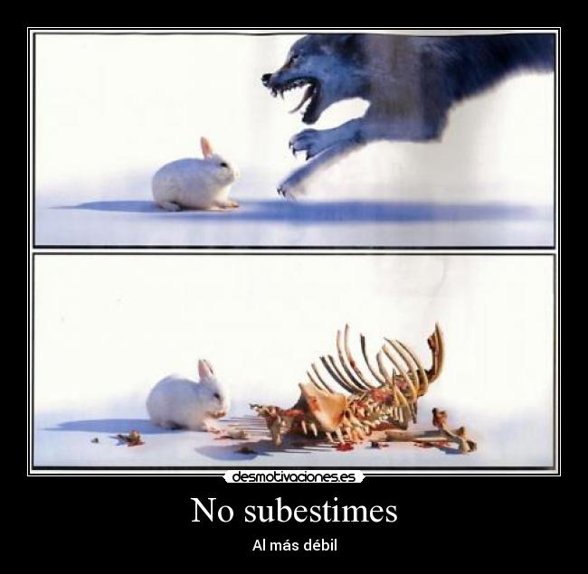 No subestimes -