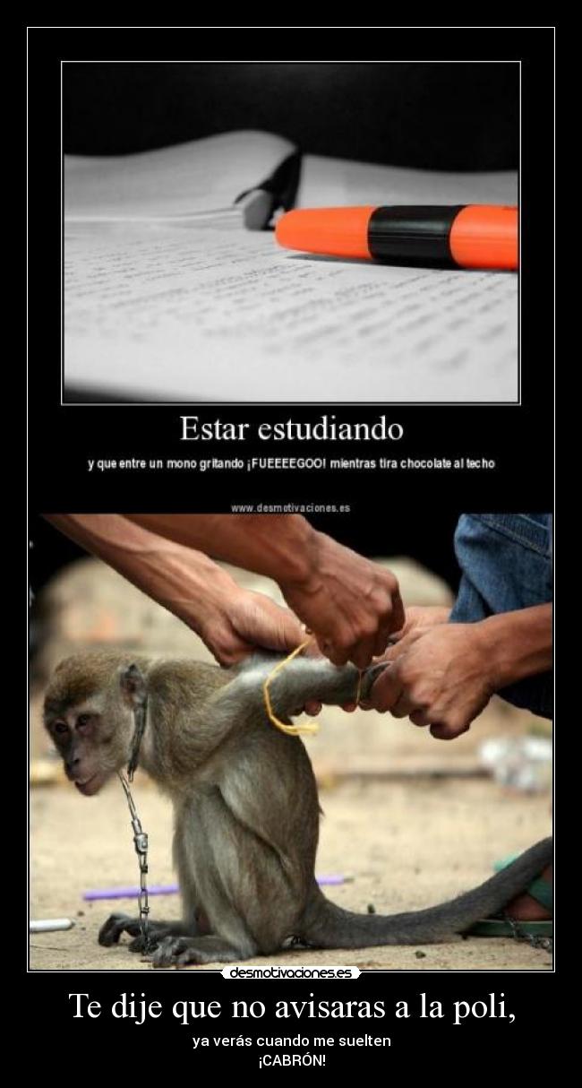 Te dije que no avisaras a la poli, -
