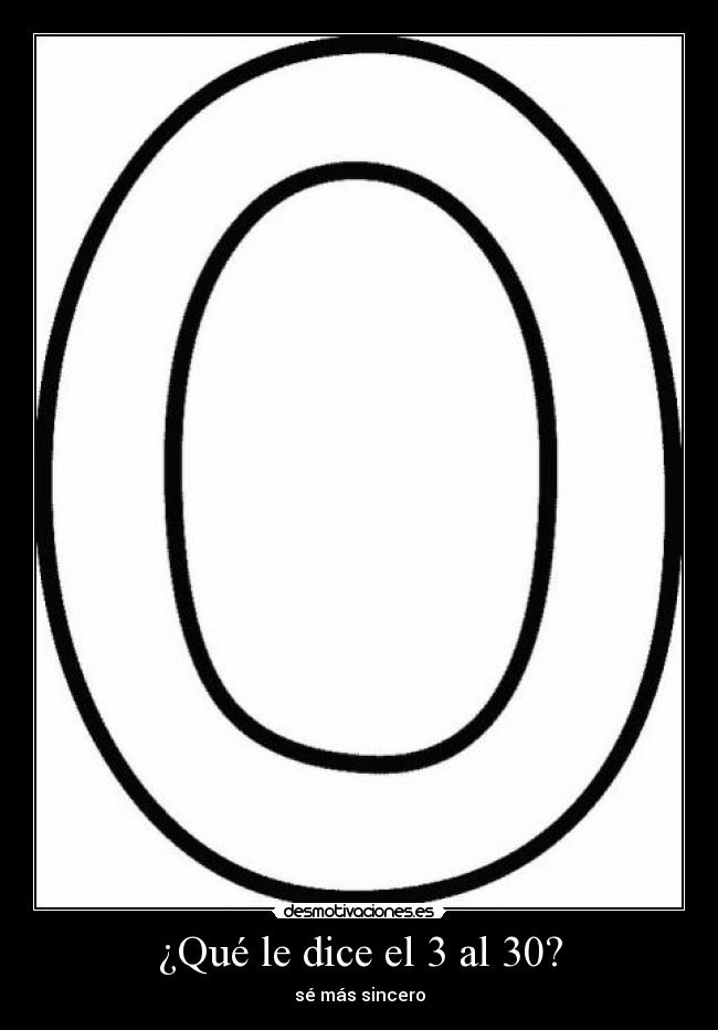 ¿Qué le dice el 3 al 30? - sé más sincero