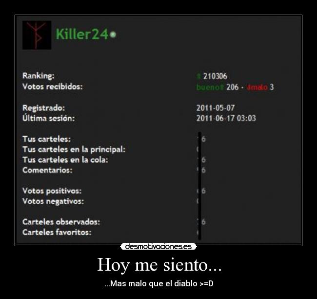 Hoy me siento... - ...Mas malo que el diablo >=D