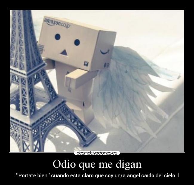 Odio que me digan - Pórtate bien cuando está claro que soy un/a ángel caído del cielo :l
