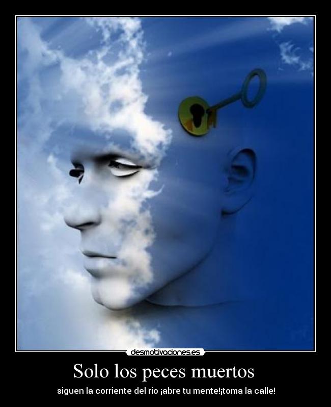 Solo los peces muertos - siguen la corriente del rio ¡abre tu mente!¡toma la calle!
