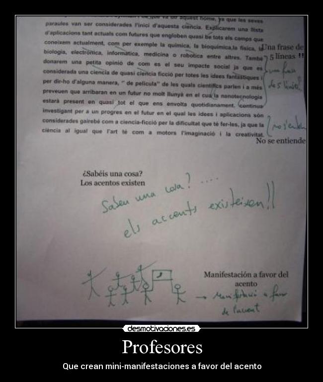 Profesores - Que crean mini-manifestaciones a favor del acento