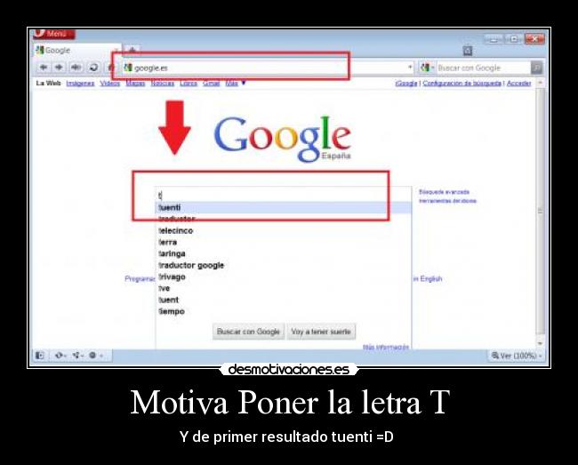 Motiva Poner la letra T - Y de primer resultado tuenti =D 