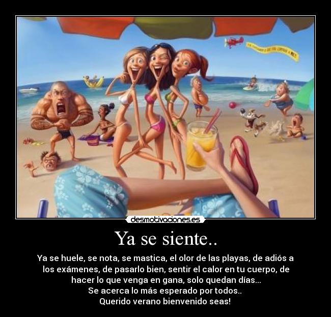 carteles sentir oler verano bienvenido acerca playa olor calor examenes desmotivaciones