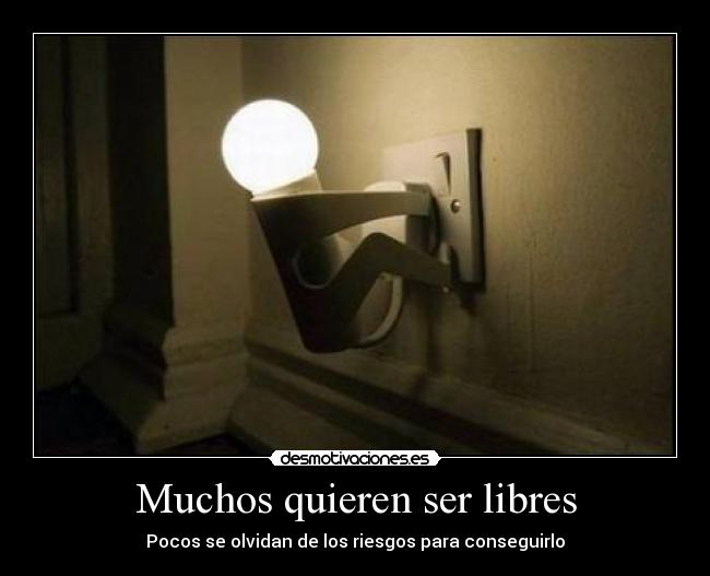 Muchos quieren ser libres - Pocos se olvidan de los riesgos para conseguirlo