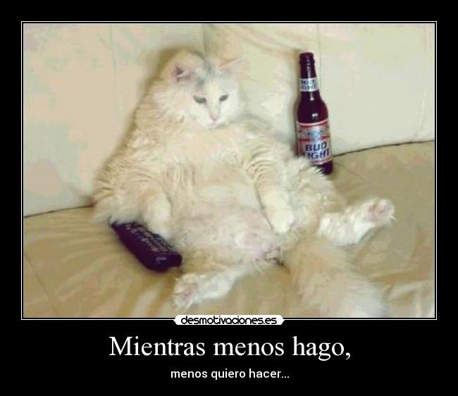 Mientras menos hago, - menos quiero hacer...