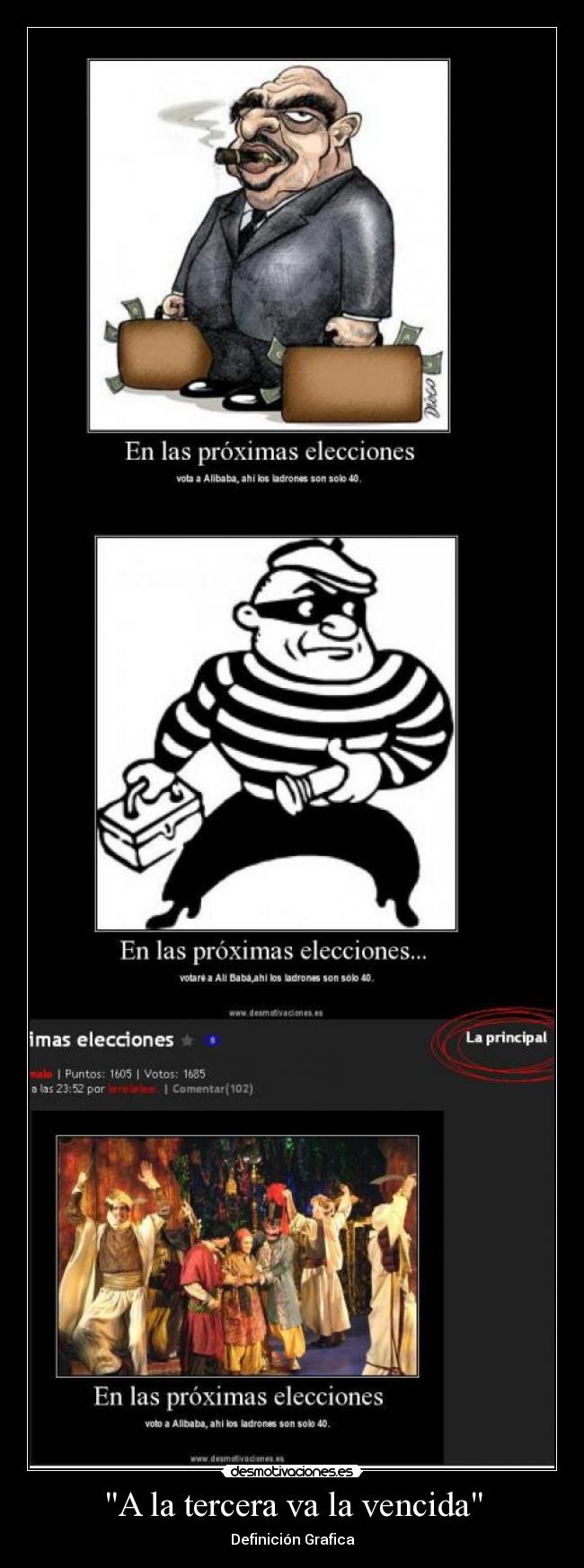 A la tercera va la vencida -