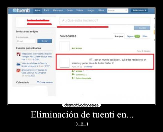 Eliminación de tuenti en... -